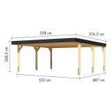 NADSTREŠEK ZA AVTO KARIBU DVOJNI NADSTREŠEK ZA AVTO IZ LEPLJENEGA LESA 1