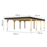 NADSTREŠEK ZA AVTO KARIBU DVOJNI NADSTREŠEK ZA AVTO IZ LEPLJENEGA LESA 2