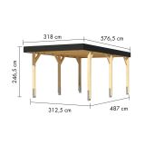 NADSTREŠEK ZA AVTO KARIBU ENOJNI NADSTREŠEK ZA AVTO IZ LEPLJENEGA LESA 1