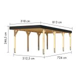 NADSTREŠEK ZA AVTO KARIBU ENOJNI NADSTREŠEK ZA AVTO IZ LEPLJENEGA LESA 2