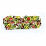 NAMIZNA DEKORACIJA GLOSSTYLE ADVENTNA DEK. ZA 4 SVEČE RDEČA/ZELENA 31X 11X8 CM