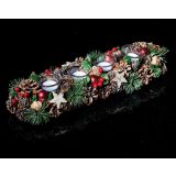 ADVENTNA DEKORACIJA 44 CM S 4 KOZARČKI, ZASNEŽENA