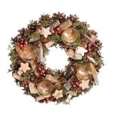 NAMIZNA DEKORACIJA GLOSSTYLE ADVENTNI VENEC RDEČE-ZLAT NARAVNI 32X32X8 CM 4 K