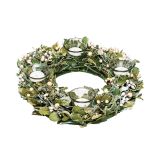 NAMIZNA DEKORACIJA GLOSSTYLE ADVENTNI VENEC ZELENI NARAVNI 32X32X8 CM 4 KO.