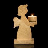 NAMIZNA DEKORACIJA GLOSSTYLE ANGEL 23 CM ZA SVEČKO V IMITACIJI LESA