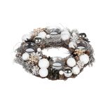 NAMIZNA DEKORACIJA GLOSSTYLE BELI ADVENTNI VENEC S 4 KOZARČKI PREMERA 32 CM