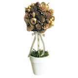 NAMIZNA DEKORACIJA GLOSSTYLE DREVESCE V LONČKU 37 CM VIŠINE ZLATE BARVE