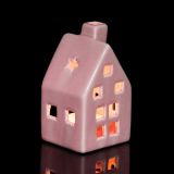 NAMIZNA DEKORACIJA GLOSSTYLE HIŠICA 11 CM ROZA ZA ZA ČAJNO SVEČKO