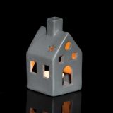 NAMIZNA DEKORACIJA GLOSSTYLE HIŠICA 11 CM SIVA ZA ZA ČAJNO SVEČKO