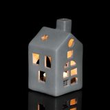 NAMIZNA DEKORACIJA GLOSSTYLE HIŠICA 11 CM SIVA ZA ZA ČAJNO SVEČKO