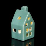 NAMIZNA DEKORACIJA GLOSSTYLE HIŠICA 11 CM ZELENA ZA ZA ČAJNO SVEČKO