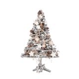 NAMIZNA DEKORACIJA GLOSSTYLE JELKA SIVA OKRAŠENA 50 CM