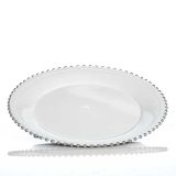 NAMIZNA DEKORACIJA GLOSSTYLE KROŽNIK FI 33 BELI/SREBRN I IZ UMETNE MASE