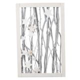 NAMIZNA DEKORACIJA GLOSSTYLE LESENA V OKVIRJU Z ZVEZDICAMI 57X37X7.5 CM