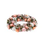 NAMIZNA DEKORACIJA GLOSSTYLE ROZA ADVENTNI VENEC S 4 KOZARČKI PREMERA 32 CM