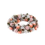 NAMIZNA DEKORACIJA GLOSSTYLE ROZA ADVENTNI VENEC S 4 KOZARČKI PREMERA 32 CM