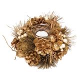 NAMIZNA DEKORACIJA GLOSSTYLE SVEČNIK FI 19 CM ZLATI S STEKLENIM KOZARČKOM