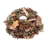 NAMIZNA DEKORACIJA GLOSSTYLE SVEČNIK FI 20 CM RDEČI S STEKLENIM KOZARČKOM