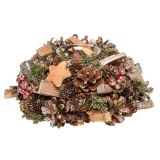 NAMIZNA DEKORACIJA GLOSSTYLE SVEČNIK FI 20 CM RDEČI S STEKLENIM KOZARČKOM