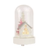 NAMIZNA DEKORACIJA R+W HIŠICA V KUPOLI 13 CM BATERIJE L44 BELA-ROZA