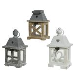 NAMIZNI OKRASEK DECORIS LANTERNA, LESENA 13.5X10.5X24 CM, SORT