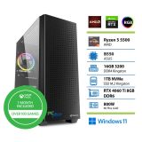 NAMIZNI RAČUNALNIK PC PLUS GAMER R5 5500 16GB 1TB GTX4060TI W11+ XBOX GP