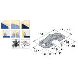 ODMIČNA SPONA HETTICH DIY Z VZMETJO, NAVADNA RAVNA