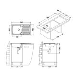 NERJAVNO POMIVALNO KORITO ALVEUS BASIC 170, LEINEN 780X435 MM IZTOK 38.1 MM