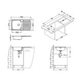 NERJAVNO POMIVALNO KORITO ALVEUS BASIC 170, NAT 780X435 MM IZTOK 88.9 MM