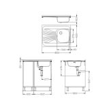 NERJAVNO POMIVALNO KORITO ALVEUS CLASSIC 30, LEINEN 800X600 MM DESNI