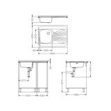 NERJAVNO POMIVALNO KORITO ALVEUS CLASSIC 30, LEINEN 800X600 MM LEVI