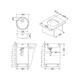 NERJAVNO POMIVALNO KORITO ALVEUS FORM 10, LEINEN FI 450 MM IZTOK 88.9 MM