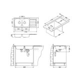 NERJAVNO POMIVALNO KORITO ALVEUS LINE 100, LEINEN 1160X500 MM