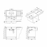 NERJAVNO POMIVALNO KORITO ALVEUS LINE 100, SATIN 1160X500 MM