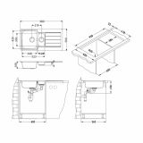 NERJAVNO POMIVALNO KORITO ALVEUS LINE 10, SATIN 980X500 MM