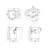 NERJAVNO POMIVALNO KORITO ALVEUS LINE 110, NAT 615X500 MM