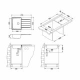 NERJAVNO POMIVALNO KORITO ALVEUS LINE 80, SATIN 790X500 MM