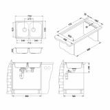 NERJAVNO POMIVALNO KORITO ALVEUS LINE 90, SATIN 790X500 MM