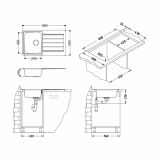 NERJAVNO POMIVALNO KORITO ALVEUS LINE MAXIM 20, SATIN 860X500 MM