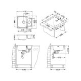 NERJAVNO POMIVALNO KORITO ALVEUS LINE MAXIM 50, SATIN 615X500 MM I