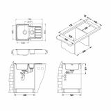NERJAVNO POMIVALNO KORITO ALVEUS LINE MAXIM 70, SATIN 790X500 MM