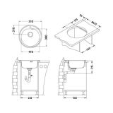 NERJAVNO POMIVALNO KORITO ALVEUS MONARCH FORM 30 ANTHRACITE, FI 510 MM