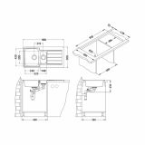 NERJAVNO POMIVALNO KORITO ALVEUS MONARCH LINE 10 ANTHRACIT 980X500 MM