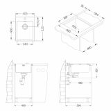 NERJAVNO POMIVALNO KORITO ALVEUS PURE 10, SATIN 405X525 MM