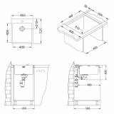 NERJAVNO POMIVALNO KORITO ALVEUS PURE 20, SATIN 465X525 MM
