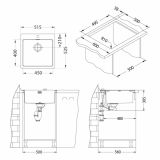 NERJAVNO POMIVALNO KORITO ALVEUS PURE 30, SATIN 515X525 MM