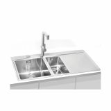 NERJAVNO POMIVALNO KORITO ALVEUS PURE 60, LEVI, SATIN 980X525 MM