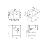 NERJAVNO POMIVALNO KORITO ALVEUS QUADRIX 120 595X450 MM DESNI