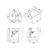 NERJAVNO POMIVALNO KORITO ALVEUS STYLUX 20, SATIN 595X510 MM DESNI