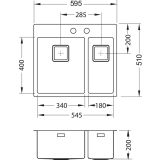 NERJAVNO POMIVALNO KORITO ALVEUS STYLUX 20,SATIN 595X510 MM LEVI